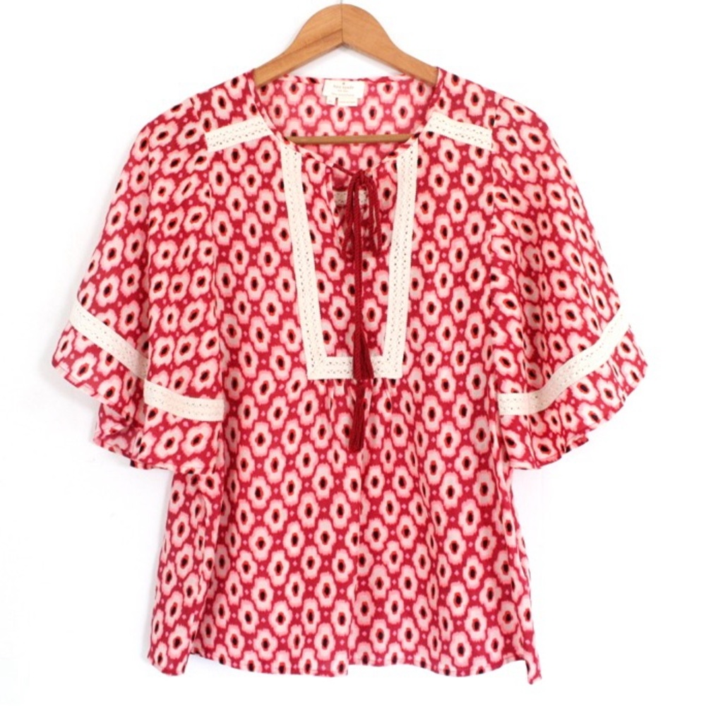 Kate Spade Posy Ikat Silk Top